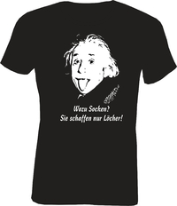 T-Shirt Slimfit Einstein "Wozu Socken..."