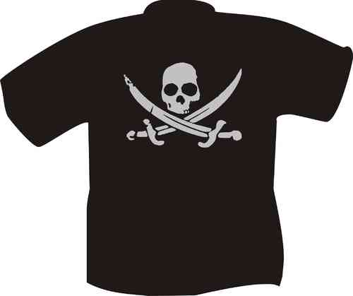 T-Shirt Totenkopf Pirat mit Säbel