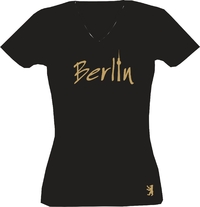 T-Shirt Lady V-Neck   -Berlin-  Schriftzug mit kleinem FS-Turm