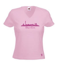 T-Shirt Lady V-Neck   Skyline von Berlin